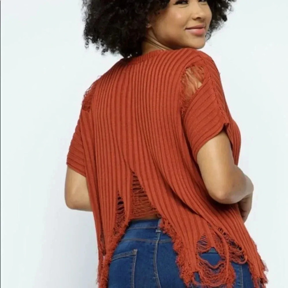 Love J  Distressed Sweater - Picture 2 of 7